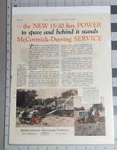 July 1929  McCormick-Deering the New 15-30 has Power Advertisement - £16.44 GBP