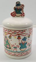 U) Vintage Teleflora Gift Ceramic Christmas Canister Gingerbread Cookie Jar - $11.87