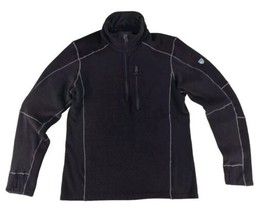 Kuhl Pullover Mens Medium Black Interceptr Quarter Zip Fleece Long Sleeve - £32.56 GBP