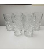 Vintage Libbey Hobstar Star 6” Tall Highball USA Drinking Glasses Set of 6 - $69.29