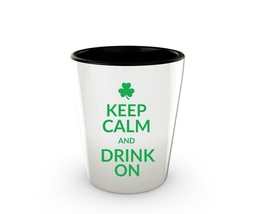 St Patricks Day Shot Glasses Keep Calm and Drink On Shooter Funny Gift Novelty  - £13.54 GBP