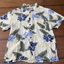 Caribbean Joe Hawaiian Floral Shirt Mens MEDIUM Rayon Button Up Short Sleeve - £8.92 GBP