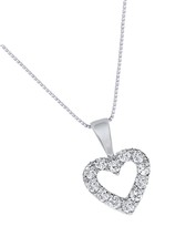 Adorable Lab Grown Diamond Heart Pendant Necklaces | - £263.78 GBP