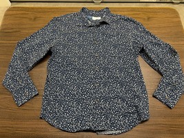 Old Navy Men’s Blue Floral Long-Sleeve Everyday Button-Down Shirt - XL - £14.60 GBP