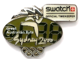 Sydney 2000 Olympic Pin Swatch Great Australian Byte Sponsor Timekeeper ... - $14.99