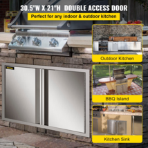 30.5&quot;W x 21&quot;H BBQ Access Door - Stainless Steel Double Door with Recesse... - £95.38 GBP