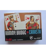 Austria - 2 decks of vintage playing cards Von PERI RUMMY.BRIDGE in unop... - $16.69