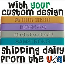 150 Custom Silicone Wristbands Bands FAST SHIPPING New Debossed Silicone... - £81.89 GBP
