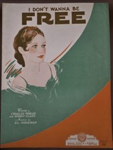 1931 Vintage Sheet Music-I Don&#39;t Wanna Be FREE-By Charles Tobias-RARE!!-VTG - $39.61