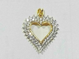 3.0Ct Round Simulated Heart Shape Pendant 14K Yellow Gold Plated Silver - £158.26 GBP