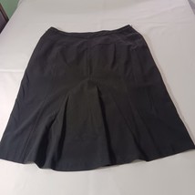 Dressbarn Women's Back Zipper Pull On Flare Black Skirt Size 16 Waist 36" image 2