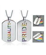 RAINBOW PRIDE or EQUALITY NECKLACE Cutout Dog Tag Pendants Gay Lesbian LGBTQ NEW - $5.95
