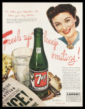 1945 Fresh Up with 7-Up Vintage Print Ad - £11.17 GBP