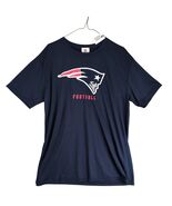 NFL Team Apparel New England Patriots Football Men&#39;s L Navy T-Shirt Athl... - $27.92 CAD
