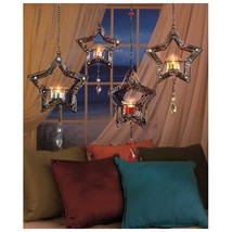 Star hanging tea light candle lantern set of 4 thumb200