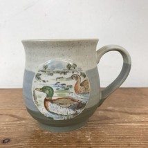 Vintage 80s Otagiri Japanese Stoneware Pottery Mallard Wood Duck Coffee Mug Cup - £23.58 GBP