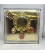 Vintage Missoni Perfume Charm Bracelet Pink Jewelry Turtle Logo Gold Ton... - $846.56 MXN
