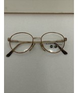 VTG New Europa Gold &amp; Demi Brown Metal Oxford Eyeglass Frames 47-16-130 - $472.40 MXN