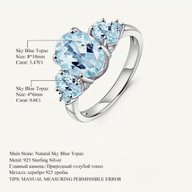 4.77Ct Oval Natural Sky Blue Topaz Gemstone Ring 925 Sterling Silver Classic Wed - £41.81 GBP