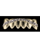 14k gold Overlay Removable gold Teeth caps Grillz 6 teeth top bottom - £78.48 GBP