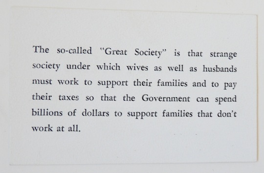 The Great Society vintage US political card 1960s President Johnson ephemera Item image 2