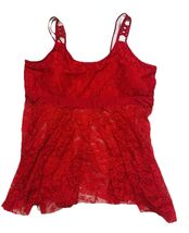 New Rose Gal Red Sexy Lace Babydoll Lingerie Women’s 5x Size 24 Top Plus... - $6.80