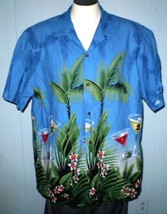 Rjc 2xl hawaiian button down shirt fuchsia martini glasses thumb200