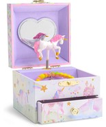 Jewelkeeper Musical Jewelry Box With Spinning Unicorn, Glitter Rainbow A... - £28.83 GBP