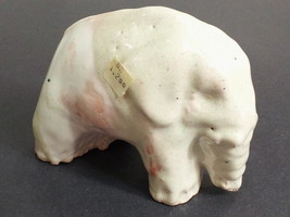 Elephant, White-Pinkish Short Ceramic Large Snout y132c - £27.97 GBP