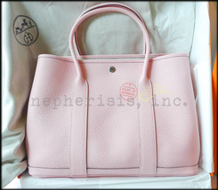 AUTH NIB Hermes GARDEN PARTY 36 MM Leather Bag Pink ROSE SAKURA 3Q Vache... - $5,700.00