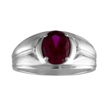 Ruby Men&#39;s Ring Oval Ruby Ring Men&#39;s Ruby Ring Oval Gemstone Ring for Men Gift - £123.36 GBP
