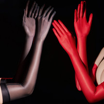 Damen NYLON Lang Handschuhe Strumpfhosen Gloves Transparent Armstulpen Stretchig - £7.62 GBP