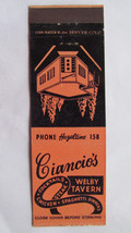 Ciancio&#39;s Welby Tavern Restaurant Denver (Colorado) 20 Strike Matchbook Cover CO - £1.56 GBP