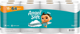 Toilet Paper, 16 Mega Rolls = 64 Regular Rolls, Soft and Strong Toilet T... - $36.82