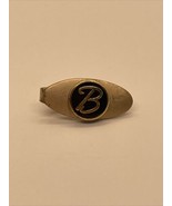 Vintage Gold Tone Black Enamel Initial B Tie Clip KG  - $15.35 CAD