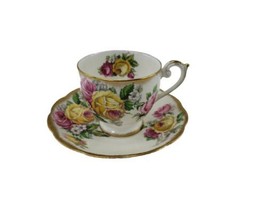 Vintage Queen Anne Bone China Tea Cup &amp; Saucer SET Floral MANOR ROSES 4803  - £12.68 GBP