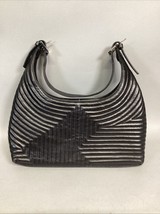 Bally Half Moon Quilted  Lack Leather Shoulder Bag W/ Mirror - $74.25