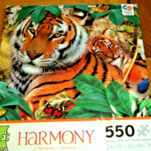 Jigsaw Puzzle 550 Pieces Jungle Tiger With Cub Flowers Butterflies Bird ... - $12.86