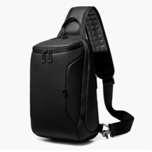 NEW Crossbody Bag for 9.7&quot; iPad Short Trip Chest Bag USB Charging Water Repellen - £41.04 GBP