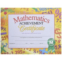 Hayes Mathematics Achievement Certificate, 8-1/2 X 11 in, Paper, Pack of 30 - £20.40 GBP