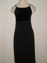I.N. San Francisco Black Evening Gown Dress Velvet look top EUC Free US Ship - £14.60 GBP