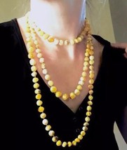 55g! Long Butterscotch Egg Yolk Baltic Amber Long Opera Necklace Or Worry Beads - £546.83 GBP