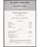 Elisabeth Schwarzkopf Concert Handbill University of Michigan 1977 - $24.00 CAD
