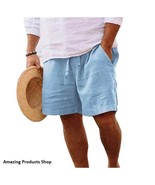 Linen And Cotton Pants For Men Breathable Beach Linen Pants,  Male Trousers - $26.00