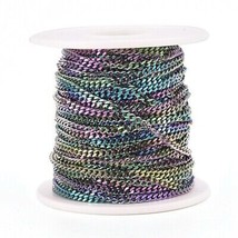 2 FT Rainbow Chain BULK Chain for Jewelry Making Cross Stainless Steel  - $9.47