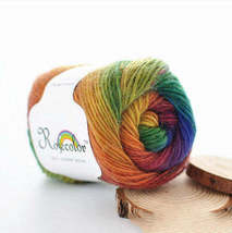 Long Section Dyed Wool Rainbow Thread-Coat Shawl Scarf - £13.85 GBP