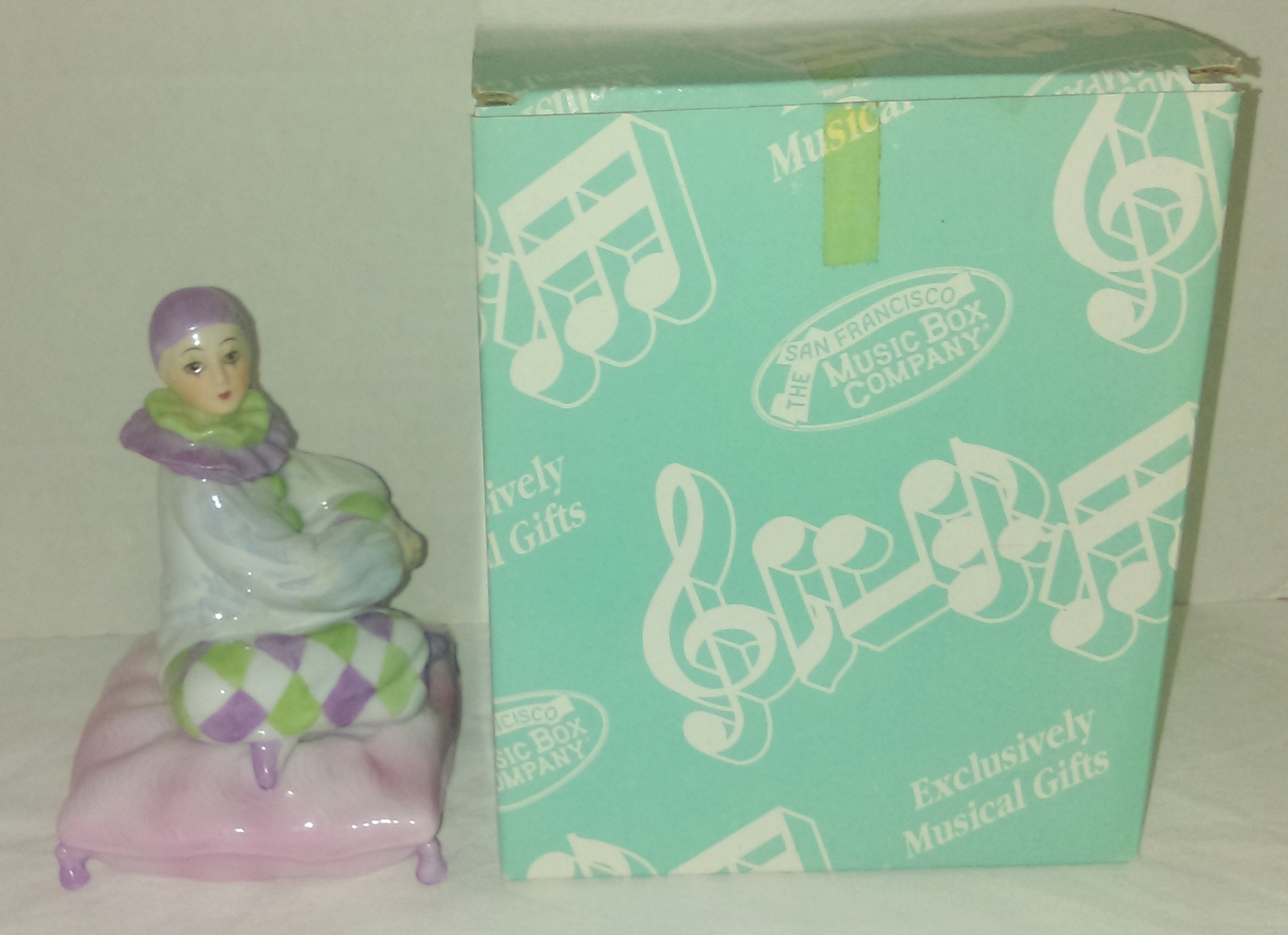 NIB 1992 San Francisco Music Box Company Porcelain Clown on a Pillow Figurine - $11.95