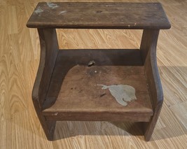 Vintage Wood Two Step Heart Cut Outs Stool Rustic Farmhouse Décor 15X14 ... - $65.00