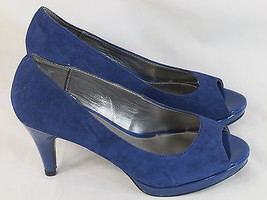 Bandolino Purple Suede Leather Peep Toe High Heel Pumps Size 5.5 M Excellent - £11.87 GBP