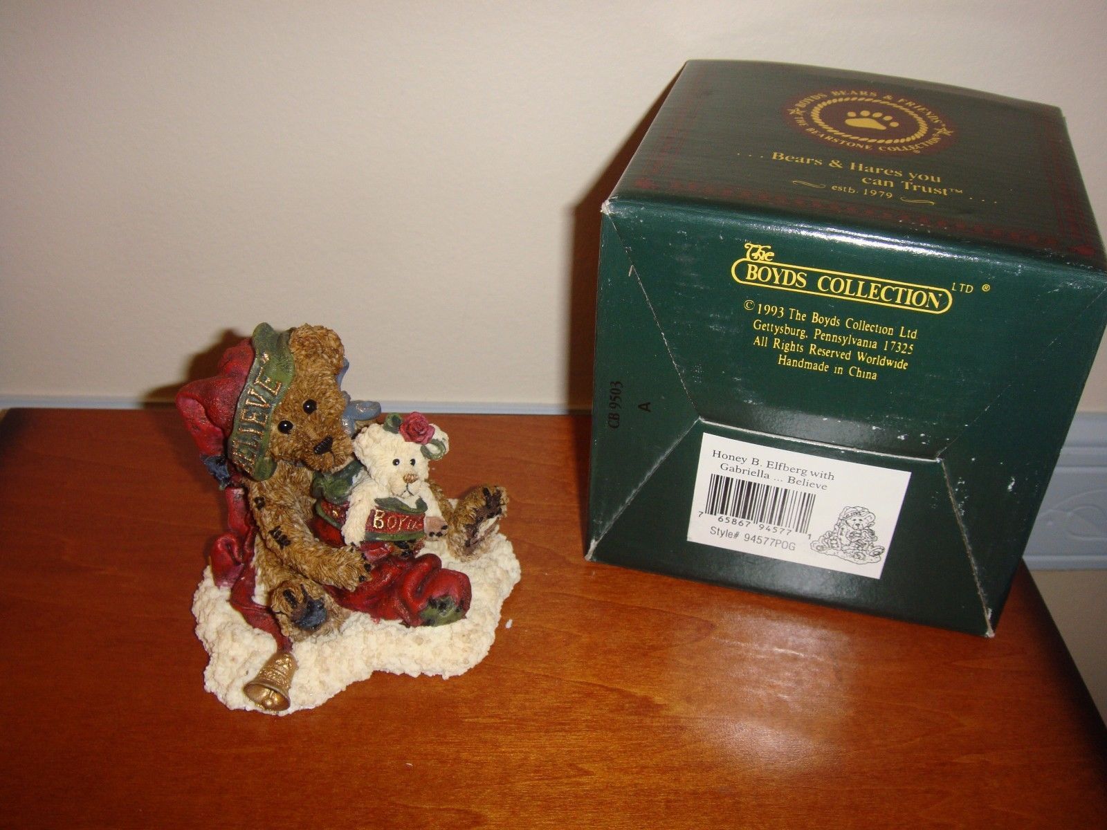 Boyds Bearstone Honey B Elfberg With Gabriella Believe - $15.99